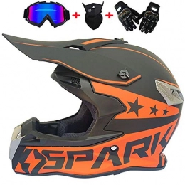 ZZSG Clothing ZZSG Protective Gear for Off Road ATV Quad BikeFull Face MTB Helmet with Goggles Gloves Mask Helmet Downhill Full Face Mountain Bike Quad Bike Protective Black Star Full Face Helmet with, Orange, M