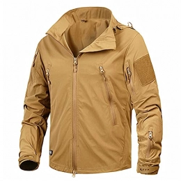A1-Brave Clothing A1-Brave Parka Men, Men's Jackets Winter Outdoor Jacket Mountain Jacket Windproof Warm ​Ski Jacket Breathable Nylon Light Windbreaker (Color : Khaki, Size : M)