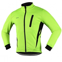 AAADRESSES Autumn and Winter Windproof Cycling Jacket, Warm Fleece Ski Jacket, Outdoor Sports Jacket, Mountain Climbing and Running Cycling Clothes,Green,M
