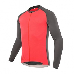 AFCITY Clothing AFCITY Cycling Jersey for Mens Four Seasons Can Wear Cycling Clothes Long-sleeved Moisture Wicking Jacket Mountain Bike Cycling Clothes Multicolor Optional Sweat-Wicking (Color : Red, Size : XXXL)