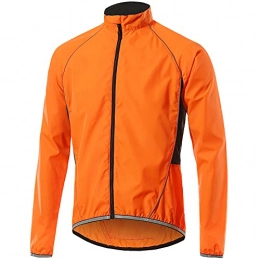 Agolu Clothing Agolu Men's Cycling Jacket Waterproof Breathable Cycling Jerseys Reflective Lightweight Softshell Windbreaker Windproof Rain Mountain Bike Coat for Outdoors Running Walking(Size:S, Color:Orange)