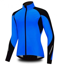 Agolu Clothing Agolu Womens Mens Cycling Jacket Thermal Winter Coat Windproof Waterproof Hi Vis Bike Jacket Warm Fleece Breathable Softshell Jacket Running Windbreaker for Mountain Sports(Size:XL, Color:Blue)
