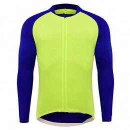 AndyJerzy Clothing AndyJerzy Cycling Bike Jersey Four Seasons Can Wear Cycling Clothes Long-sleeved Moisture Wicking Jacket Mountain Bike Cycling Clothes for Men (Color : Green, Size : XL)