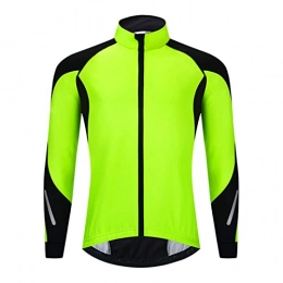 Aocase Men's Thermo Bicycle Jacket Men's Winter Bicycle Jacket Breathable Reflective Run Jacket for Cycling Mountain Bike, Running, Hiking, Mountaineering,Green,XL