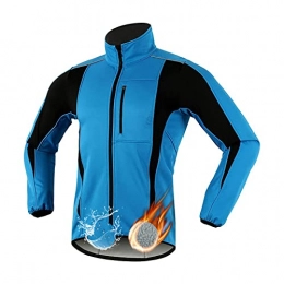 Aocase Clothing Aocase Winter Men's Bicycle Jacket, Women's Waterproof Windproof Winter Thermal Breathable Cycling Clothing for Cycling Mountain Bike, Running, Hiking, Mountaineering, Blue, L