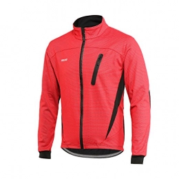 ARSUXEO Clothing ARSUXEO Cycling Jacket Mens Winter Thermal MTB Bike Jacket Softshell Coat for Waterproof and Windproof 16H Red M