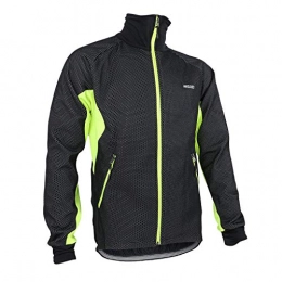 ARSUXEO Clothing ARSUXEO Men's Cycling Jacket Bike Jacket Top Thermal / Warm Windproof Fleece Lining Sports Polyester Spandex Fleece Winter Mountain Bike Jackets (Light Green, L)