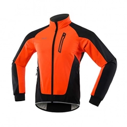 ARSUXEO Clothing ARSUXEO Men's Cycling Jacket Winter Thermal Fleece Softshell MTB Bike Outwear 20B Orange L