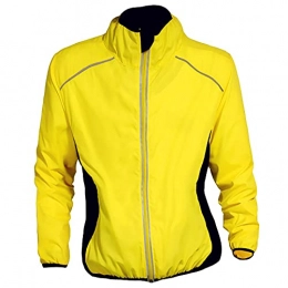Autumn Men's Cycling Jacket, Reflective Mountain Bike Jacket Breathable Lightweight Windbreaker(Size:S,Color:yellow)