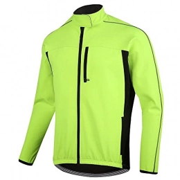 BCCDP Clothing BCCDP Cycling Jacket, Waterproof Cycling Jackets, Winter Windproof Cycling Jacket, for Men MTB Mountain Bike Jacket Visible Reflective Fleece Warm Jacket M-3XL green
