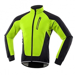 BCCDP Clothing BCCDP Cycling Jackets Running Jacket Men Winter Thermal Fleece Mountain Bike Tops, for quick access to items and reflective strips for safety, professional cycling coat.green
