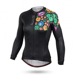 BESTSOON-AJ Women's Cycling top Jersey Jacket Long Sleeve Female Road Bike Mountain Bike Bicycle Wear Sweat-absorbent Wet Black (Color : A1, Size : M)