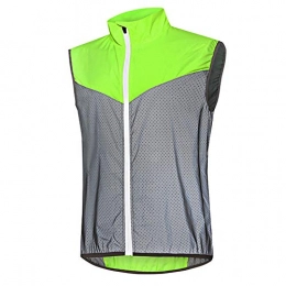 Beylore Clothing Beylore Cycling Gilet Mens Reflective Cycling Vest Sleeveless Jacket MTB Gilets Showerproof Windproof Running Vest Lightweight Breathable Mountain Bike Vest for Cycling Racing Jogging, Green, L