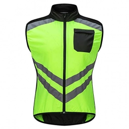 Beylore Clothing Beylore Hi Vis Cycling Gilet Mens Reflective Cycling Vest Sleeveless Jacket Waterproof Windproof Running Vest Lightweight Breathable MTB Gilets Mountain Bike Vest for Cycling Running Jogging, Green, XL