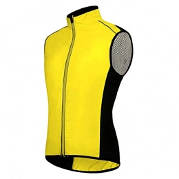 Beylore Clothing Beylore High Visibility Cycling Gilet Mens Running Vest Showerproof Sleeveless Jacket Windproof Cycling Vest Lightweight MTB Gilets Reflective Mountain Bike Vest for Cycling Running Jogging, Yellow, XL