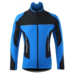 Beylore Clothing Beylore Men's Women's Fleece Cycling Jacket Bike Jacket Top UP Thermal Warm Windproof Breathable Sports Polyester Spandex Fleece Winter Mountain MTB Road Bike Cycling Clothing, Blue, M