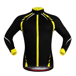 Beylore Clothing Beylore Winter Cycling Jacket Mens Windproof Softshell Thermal Jacket Warm Up Waterproof Breathable MTB Jacket Reflective Coat Windbreaker for Outdoor Cycling Running Mtb, Yellow, M