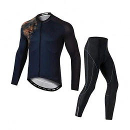T-JMGP Clothing Bib Tights Bike Suits, Men'S Cycling Jacket, Long-Sleeved Warm Winter Cycling Clothing, Reflective Windproof And Waterproof Mountain Bike Road Bike Cycling Windbreaker-Black 3_Xxl
