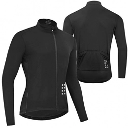  Clothing Bicycle Jackets Men Ultralight Windproof Breathable Reflective MTB Cycling Jacket Long Sleeve Windproof Outdoor Sports Coat Bike Windbreaker(Size:XXXL, Color:Black)