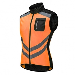RJHY Clothing Bicycle Windbreaker Mountain Road Cycling Running Windbreaker Jacket Reflective Strip / Waterproof, Orange, XXL