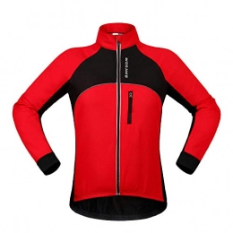 RJHY Clothing Bicycle Windproof Jacket Autumn And Winter Bicycle Riding Suit Windproof Warm Mountain Bike Riding Jacket / Reflective Strip, Red, S