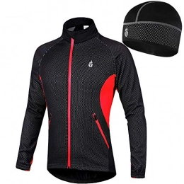 RJHY Clothing Bike Jacket Autumn And Winter Mountain Bike Jacket Windproof Jacket Riding Jacket Riding Suit Warm Hat / Waterproof / Reflective Strip, Red, XL