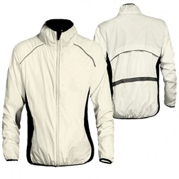  Clothing Bike Outerwear Men Women, Cycling Rain Jacket, For All Season Breathable Mens Waterproof Cycling Jacket, Reflective Running Jacket, Mountain Bike Road Bicycle Coat Outdoor Sportswe(Size:XXL, Color:white)
