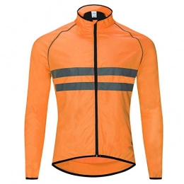  Clothing Bike Outerwear Men Women, For All Season Breathable Mens Waterproof Cycling Jacket, Cycling Rain Jacket, Reflective Running Jacket, Mountain Bike Road Bicycle Coat Outdoor Sportswea(Size:XXL, Color:orange)