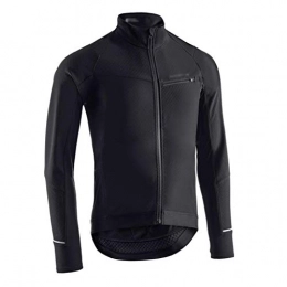 Xilinshop Clothing Biking Shirt Men's Mountain Road Cycling Jersey Fleece Warm Riding Jacket Long Sleeve Windproof Jacket Outdoor Weatherproof Sports Top Cycling Jerseys (Color : Black, Size : 2XL)