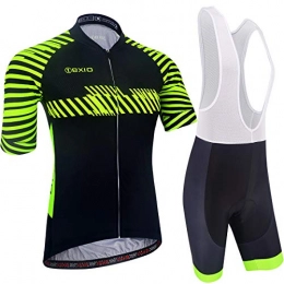 BXIO Clothing BXIO Men Cycling Clothing, Breathable and Quick Dry Cycling Jersey with Reflective Strip, Gel Padded Cycling Bib Shorts for MTB, Summer