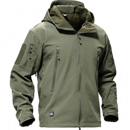 CASIVENT Men's Snow Jacket Windproof Waterproof Jacket Mountain Durable Combat Coat Tactical Jacket Army Green L