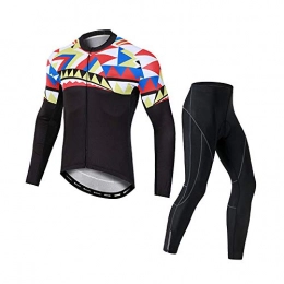 T-JMGP Clothing Chamois Padded Tights Shorts, Men'S Cycling Jacket, Long-Sleeved Warm Winter Cycling Clothing, Reflective Windproof And Waterproof Mountain Bike Road Bike Cycling Windbreaker-Black 2_Xxl