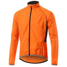 CHUANGRU Men's Cycling Running Jacket, Waterproof Windproof Reflective Lightweight Mtb Bike Jacket Hiking Coat