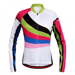 CNAJOI-TDFY Clothing CNAJOI-TDFY Women's Cycling Jersey Full Sleeve, Breathable Cycling Jacket with Rear Pockets, Reflective Design, Quick Dry, Women Mountain Bike jersey