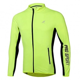 JOMSK Clothing Cycle Riding Jerseys Mens Cycling Jacket Windproof Breathable Lightweight High Visibility Warm Thermal Long Sleeve Jacket Mountain Bike (Color : Green, Size : L)