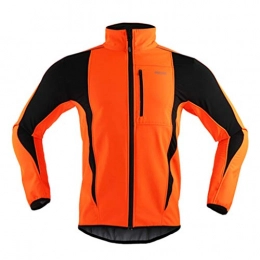 KGDC Clothing Cycling Bike Jersey Men's Cycling Jacket Windproof Breathable Lightweight Reflective Warm Thermal Water-Resistant MTB Mountain Bike Jacket Long Sleeve Fleece Padded Sportswear Top Tops Biking Shirts