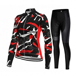 Smisan Clothing Cycling Clothes Set for Women Long Sleeve Mountain Bike Jacket Outfit and Pants Road Bicycle Shirt Jerseys Suit (Color : C, Size : 3XL)