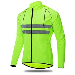 LucaSng Clothing Cycling Jacket for Men And Women, Waterproof High Visibility Running Jacket Lightweight Breathable Cycling Jerseys Mountain Bike Windbreaker, Reflective, Green, M