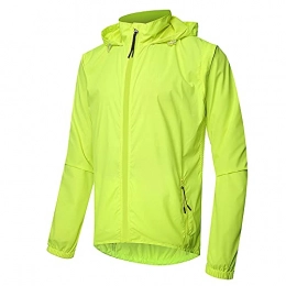 SFITVE Clothing Cycling Jacket Men, Removable For All Season Breathable Mens Waterproof Bike Outerwear, Reflective Running Jacket, Mountain Bike Road Bicycle Coat Outdoor Sportswear(Size:XL, Color:green)