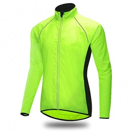 Greetuny Clothing Cycling Jacket Men Ultralight Waterproof Running Jacket, Breathable Cycling Clothing Outdoor High Visibility Jackets, Mountain Bike Windbreaker for Cycling, Walking, Travelling, Green, S