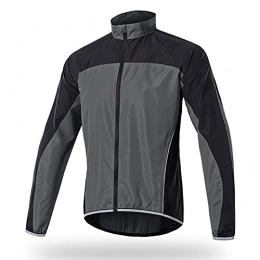 SFITVE Clothing Cycling Jacket Men Women, Reflective Running Jacket, For All Season Breathable Mens Waterproof Bike Outerwear, Mountain Bike Road Bicycle Coat Outdoor Sportswear(Size:L, Color:gray)