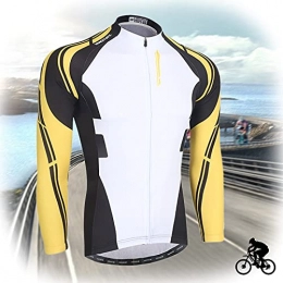 ZHANGXUL Clothing Cycling Jacket Mens, Long Sleeve Reflective Cycling Shirt Cycling Jerseys Mountain Bike Tops Cycle Clothing Lightweight Mtb Cycling Suit ZHANGXU (Color : Yellow, Size : 3XL)