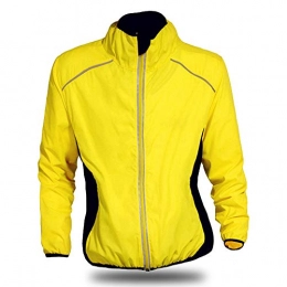 LucaSng Clothing Cycling Jacket Mens, Waterproof Breathable Running Jacket Lightweight High Visibility Cycling Windbreaker, Reflective Mountain Bike Clothing for Cycling, Walking, Travelling, Yellow, M