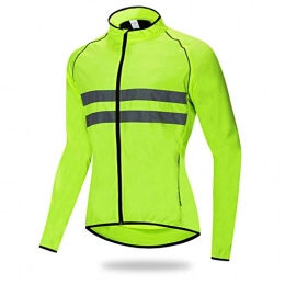 Pateacd Clothing Cycling Jacket Mens Waterproof Mountain Bike Windproof and Breathable Coat High Visibility Reflective Strip Lightweight Outdoor Running Walking Jackets, Green, 3XL
