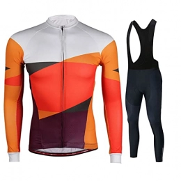 Smiuop Clothing Cycling Jacket Set Unisex, Cycling Clothing Suits, Women's Long Sleeve Polyester Cycling Jerseys with Thermal Lining and Riding Pants, for MTB Road Bike Sportswear Set (Color : B, Size : M)