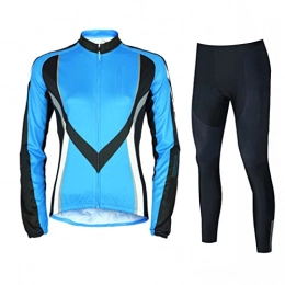 Smiuop Clothing Cycling Jacket Set Unisex, Men's Cycling Jerseys Suits, Long Sleeve Thermal Polyester Cycle Tops+Riding Pants Set, MTB Road Bike Cycling Clothing Breathable Sportswear (Color : A, Size : L)