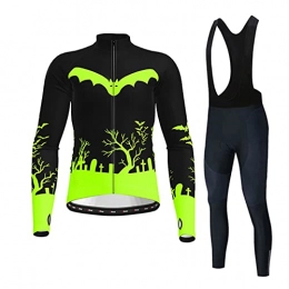 Smiuop Clothing Cycling Jacket Set Unisex, Men's Long Sleeve Cycling Clothing Set MTB Road Bike Cycling Jerseys Winter Thermal Polyester Riding Tops+Gel Padded Pants Trousers Suits (Color : B, Size : XXL)