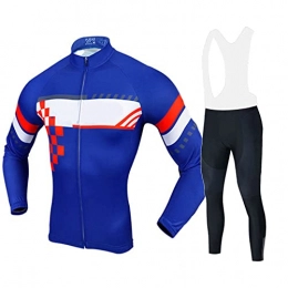 Smiuop Clothing Cycling Jacket Set Unisex, Men's Long Sleeve Polyester Cycling Jerseys Set Thermal Riding Cycling Clothing Full Zip MTB Road Bike Cycle Tops+3D Padded Pants Trousers Kit (Color : C, Size : M)