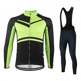 Smiuop Clothing Cycling Jacket Set Unisex, Men's Polyester Cycling Suits Set, Outdoors Riding Bike Clothes Long Sleeve MTB Road Bicycle Cycling Jerseys with 3D Padded Bib Trousers / Pants (Color : B, Size : XXL)