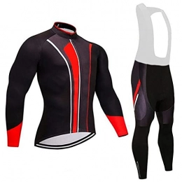 Smiuop Clothing Cycling Jacket Set Unisex, Men's Thermal Polyester Cycling Jerseys Set Winter Long Sleeve Cycling Suits Windproof MTB Bike Clothing Outdoors Bicycle Team Triathon Clothing (Color : B, Size : 3XL)